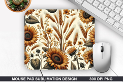 Flowers Mouse Pad Sublimation, Autumn Mouse Pad PNG Design Product Image 1