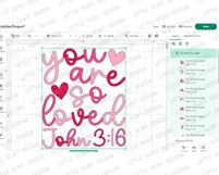 Preppy You Are So Loved PNG, Christian Valentine Svg, Jesus Product Image 4