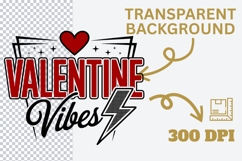 Valentine Vibes PNG | Retro Valentine Lightning Bolt PNG Product Image 3