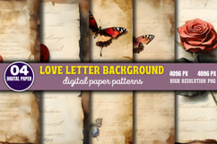 Love Letter Background Digital Paper Bundle PNG Product Image 7