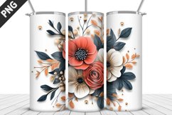 Flowers Tumbler Wrap | Sublimation Design | Tumble PNG Product Image 1