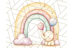 Pastel Plushie Rainbow Clipart PNG, Nursery Baby Animals Png Product Image 2