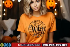 The witch lives here SVG, Halloween Door Sign SVG Product Image 3