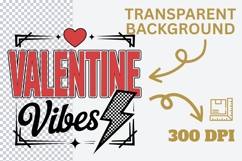 Valentine Vibes PNG | Retro Valentine Lightning Bolt PNG Product Image 3