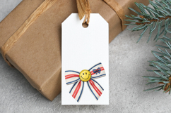 Retro Yellow Smiley Coquette Bow Clipart Product Image 5