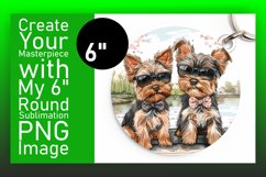 Outdoor Adventure Dog Circle Design Sublimation Keychain Product Image 1
