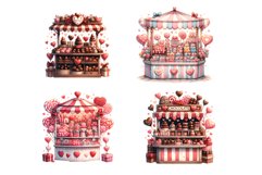 Valentine booths watercolor clipart Product Image 6