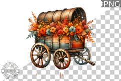 Fall Wagon Garden Sublimation - Fall Clipart PNG Design Product Image 1