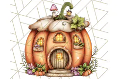 Halloween Fairy House Clipart PNG, Spooky Cottage Art Product Image 2