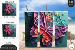 3D Butterfly Tumbler Wrap| 3D Sublimation Wrap Design Product Image 1