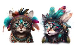 10 Boho Cats png clipart Product Image 6