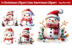 Christmas Cute-Snowman Clipart PNG Product Image 1