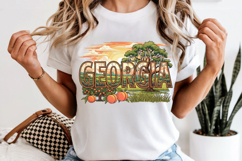 Georgia State PNG, Vintage Peach State Botanical Sublimation Product Image 6