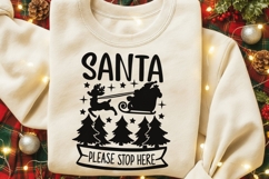Santa Please Stop Here Svg, Christmas Vibes Svg. Product Image 7