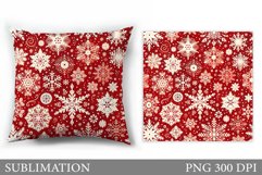 Snowflakes Pillow Design. Winter Pillow Sublimation Product Image 1