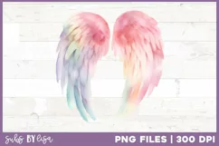 8 Watercolor Angel Wings Sublimation Clipart PNG Product Image 3