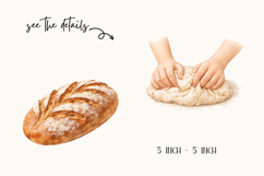 Let’s Make a Bread Watercolor Baking Clipart | Bread Making Product Image 6
