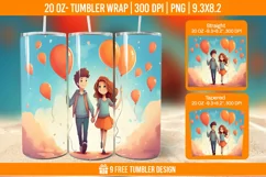 Valentines day Tumbler Wrap Designs, Sublimation Wrap Product Image 1
