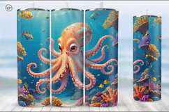 Cute Ocean Tumbler Sublimation, 20 oz Tumbler Wrap Product Image 4