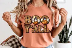 Boo Yall PNG, Rustic Wood Ghost Halloween Sublimation Design Product Image 5