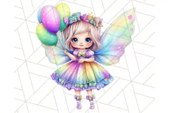 Pastel Fairy Clip Art PNG With Glitter, Rainbow Fairy Png Product Image 2