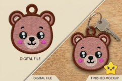 Cute Bear Keychain Embroidery Design Product Image 1
