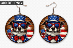 Dog Earring Sublimation PNG - 4th of July Earring Design Product Image 1