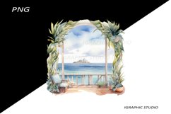 Sea View Illustration Png Product Image 1