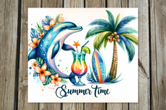 Beach, summer time | Skinny Tumbler Sublimation design Product Image 6