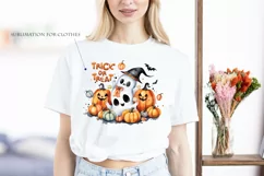 Trick or Treat, Halloween Lettering PNG, Ghost and Pumpkin Product Image 5