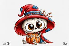 Halloween Skeleton PNG, Witch Pumpkin Clipart Product Image 1