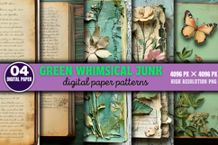 Green Whimsical Junk Journal Paper PNG Product Image 1
