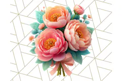 Pastel Flower Bouquet PNG Clipart, Elegant Floral Art Product Image 2