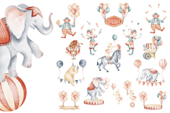 Cute Circus Watercolor Clipart Set Product Image 8