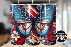 Butterfly Tumbler Wrap for Sublimation - 4th of july Tumbler Product Image 1