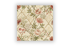 Caramel Cream Toile Digital Paper Pack, Vintage Floral Toile Product Image 5