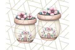 Pink Cottagecore Garden PNG Clipart, Vintage Floral Art Product Image 2