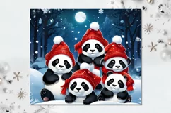 Christmas Panda | 6 Xmas Skinny Tumbler Sublimation Designs Product Image 6