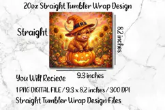 Witch Highland Cow 20 OZ Skinny Tumbler Wrap Sublimation PNG Product Image 5