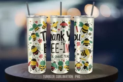 Teacher Appreciation Gift - 20 oz Bee-themed Tumbler Wrap Product Image 2