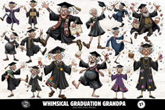 Whimsical Graduation Grandpa Clipart Product Image 1