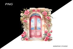 Watercolor Medirerranean Door Clipart Product Image 1