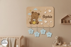 Teddy Bear Stats Sign Laser Cut | New Baby Gift | SVG Product Image 1
