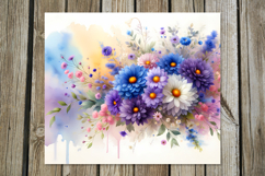 Watercolor Flowers | 4 gentle tumbler Sublimation designs P2 Product Image 2
