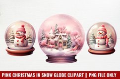 Pink Christmas in Snow Globe Sublimation Product Image 1