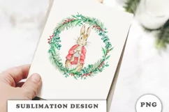 Peter Rabbit Christmas Wreath Clipart PNG Product Image 6