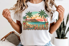 Honolulu Hawaii PNG, Vintage Surf Beach Palm Sublimation Product Image 6