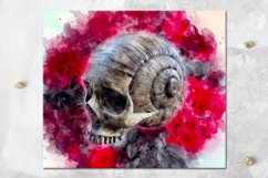 Skull &amp; flowers | Skinny tumbler Gothic sublimation design Product Image 6