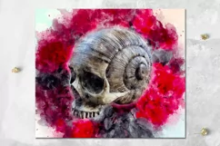Skull & flowers | Skinny tumbler Gothic sublimation design Product Image 6