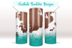Cowhide Tumbler, Tumbler Sublimation design, Skinny 20 oz Product Image 1